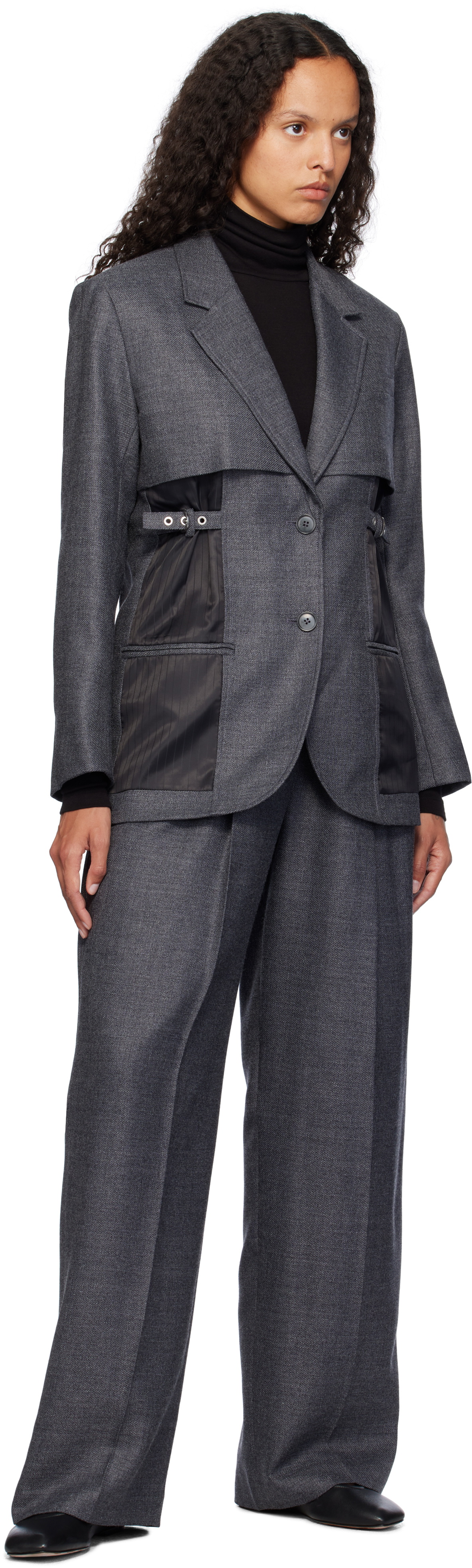 3.1 Phillip Lim Gray Deconstructed Blazer