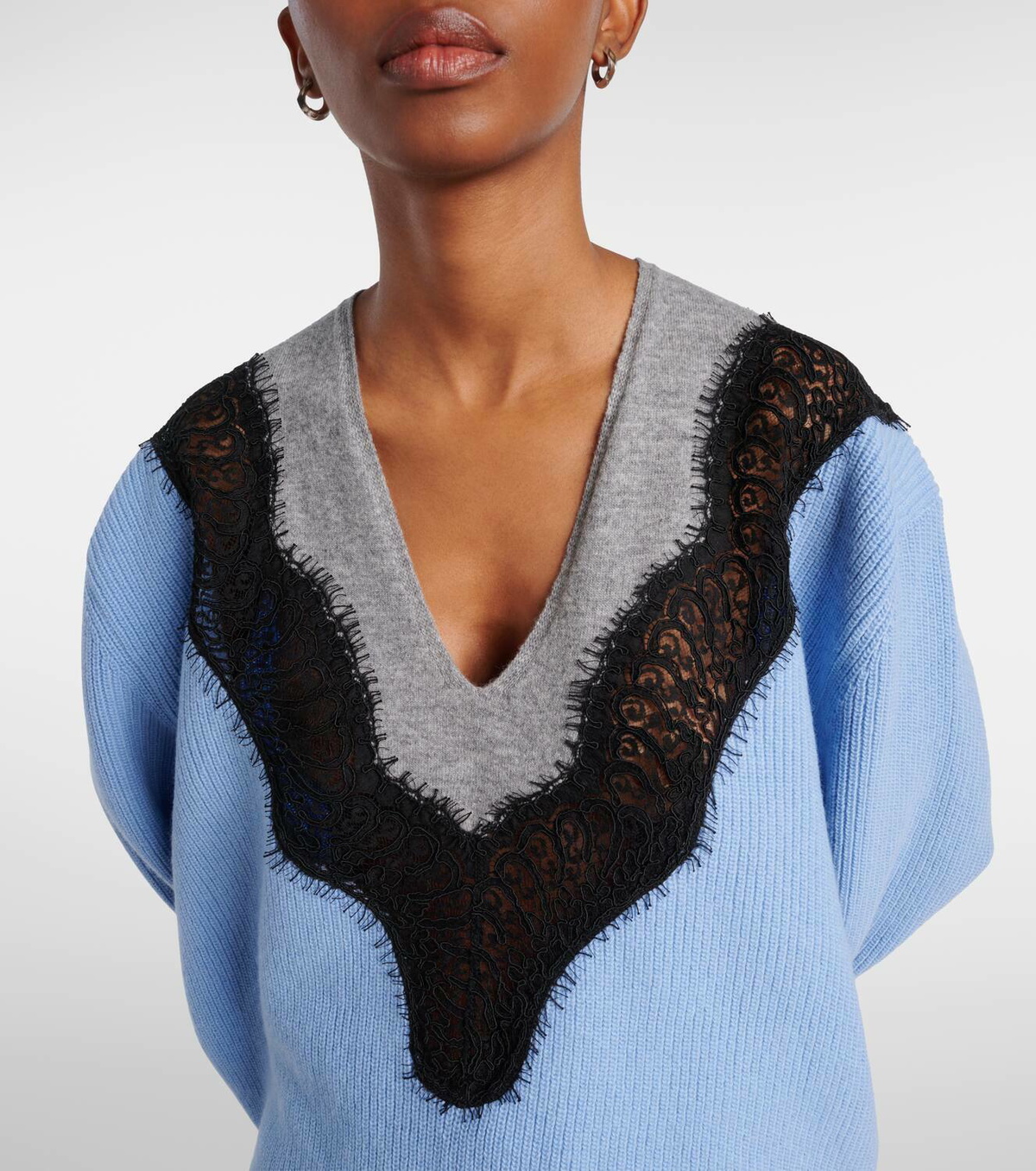 Stella McCartney Lace-trimmed virgin wool sweater Stella McCartney