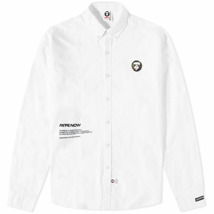 Photo: Men's AAPE AAPE Now Oxford Shirt in White