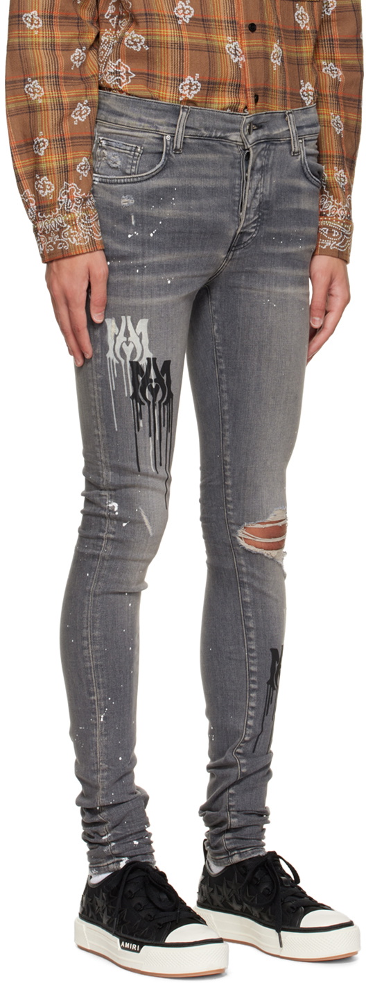 AMIRI Grey MA Stencil Jeans Amiri