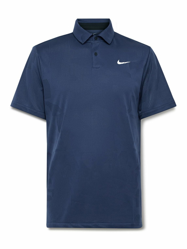 Photo: Nike Golf - Tour Logo-Print Dri-FIT Jacquard Polo Shirt - Blue