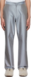 ERL SSENSE Exclusive Grey Silk Trousers