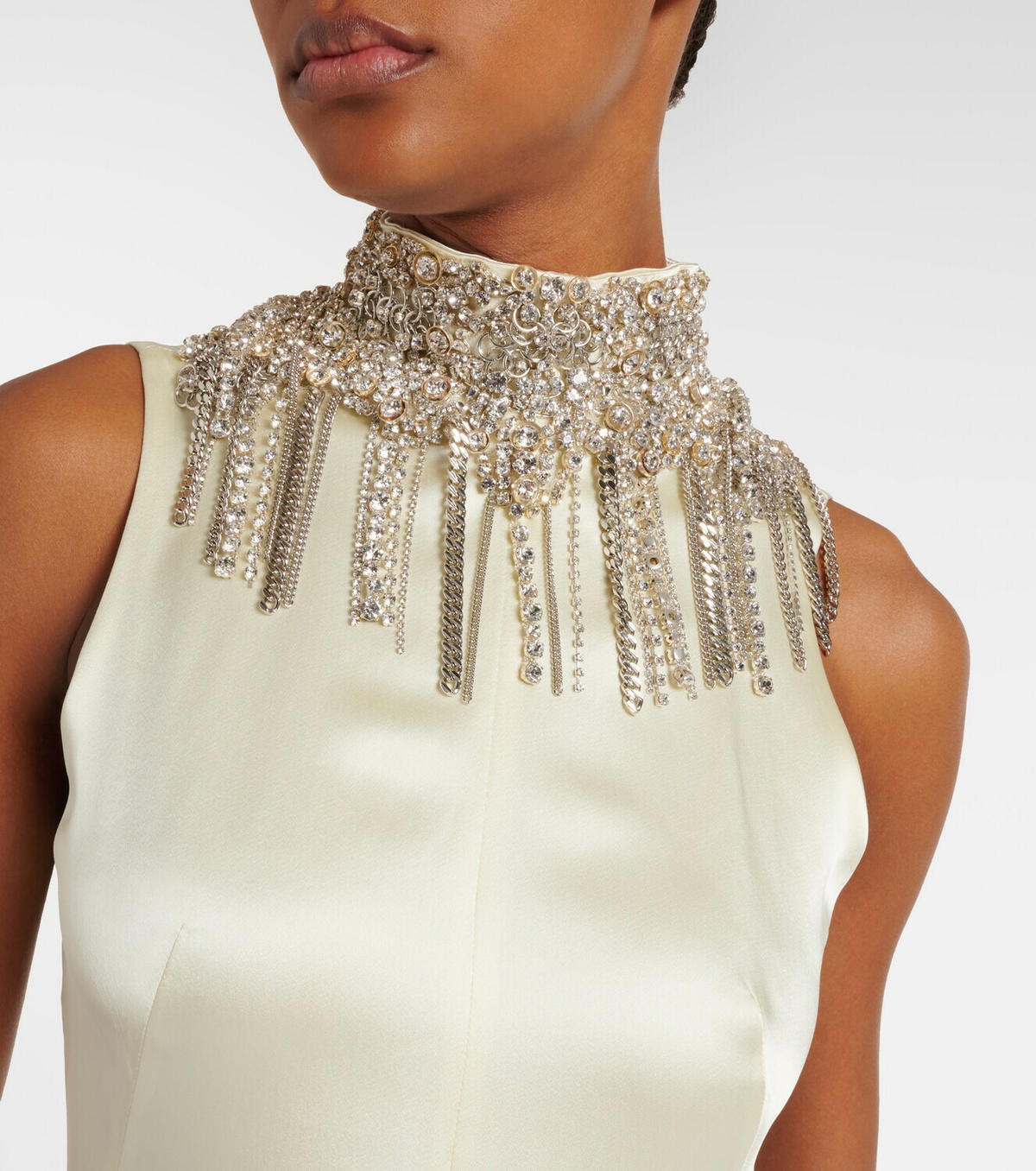 McQueen Embellished satin gown