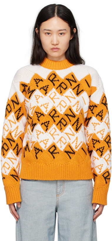 Photo: Marni Orange & Off-White 3D Blocks Sweater