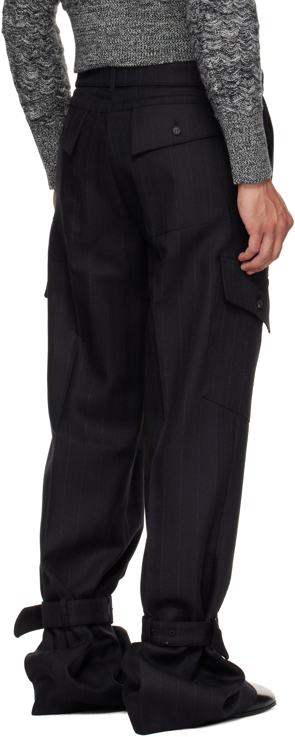 EGONlab Black Belted Cargo Pants