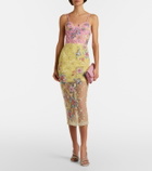 Là Fuori Embellished floral cocktail dress