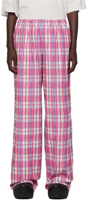 Photo: VETEMENTS Pink Check Sweatpants