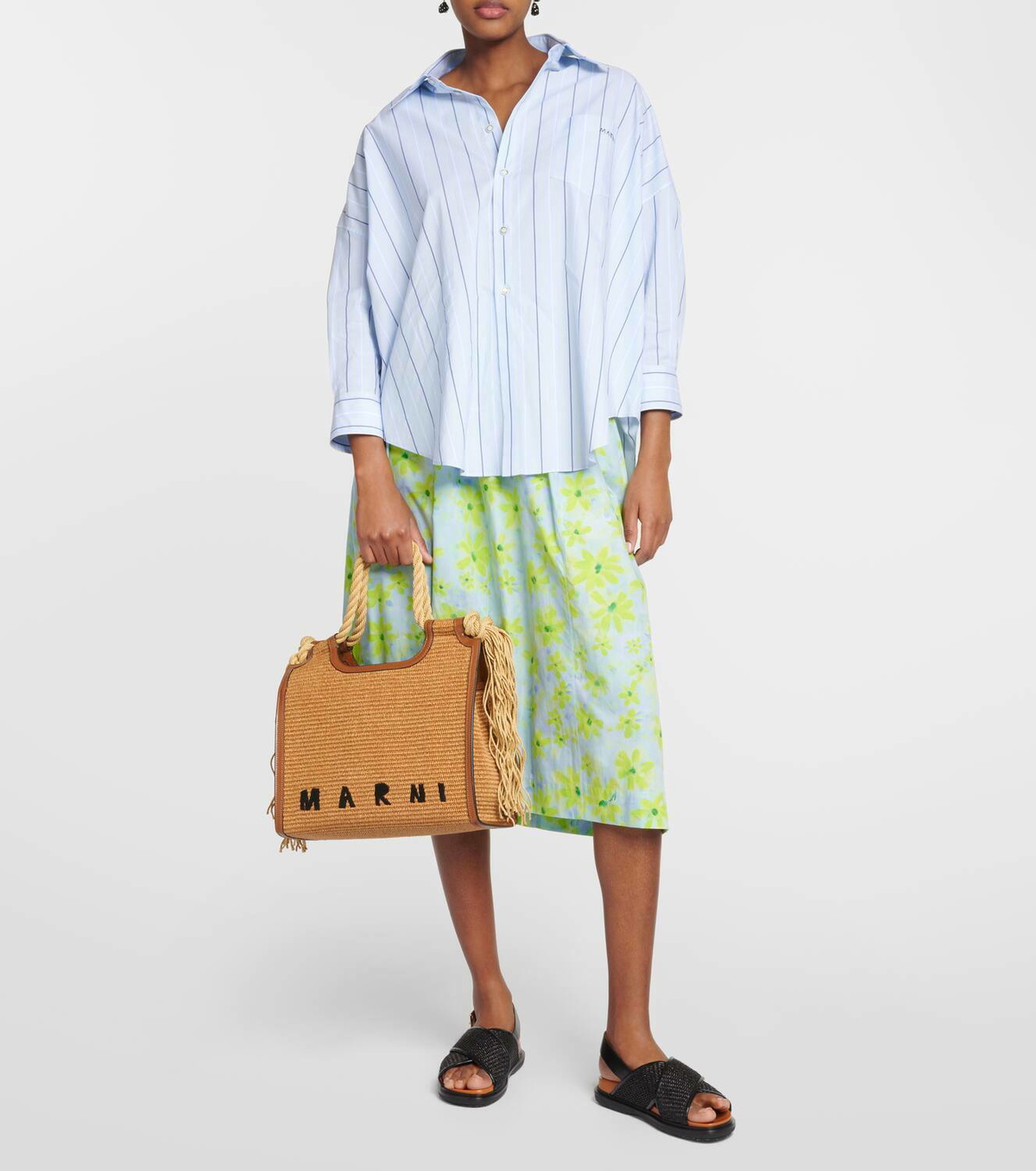 【MARNI】Marcel Tote Bag  ★関税送料込み★ Marni Marcel Medium raffia tote bag Marni