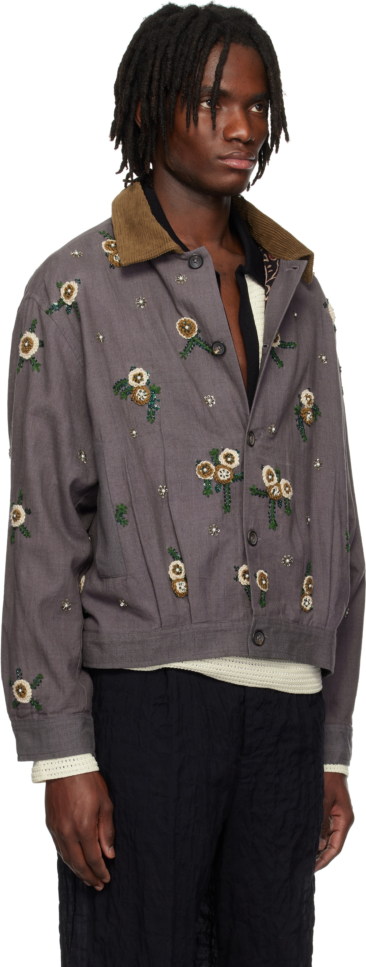Kartik Research Purple Pleated Jacket Kartik Research