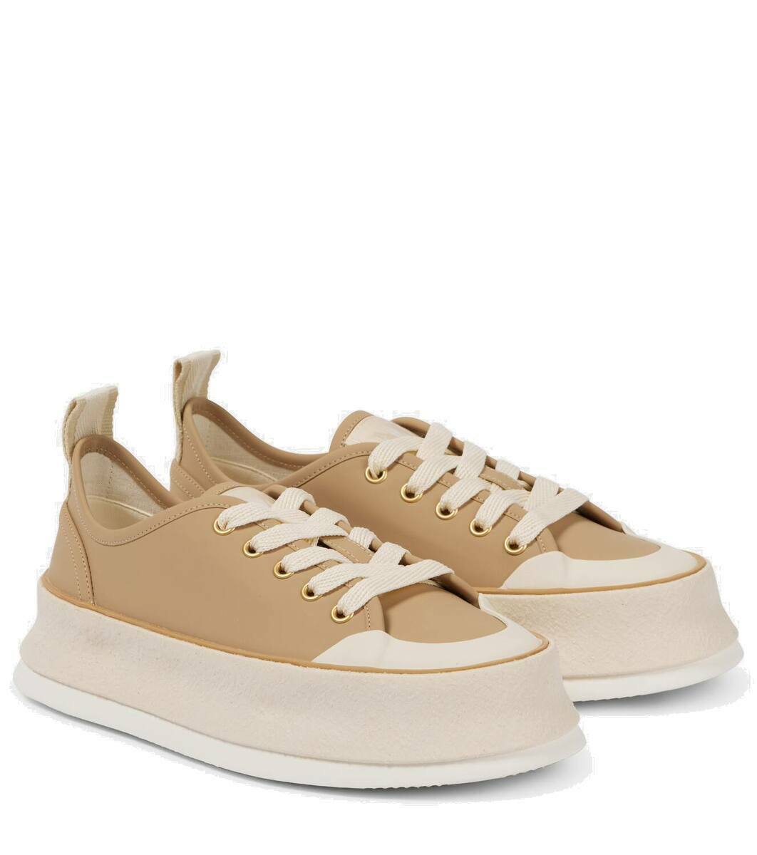 【関税込み】Max Mara タン Damier スニーカー Max Mara Damier leather sneakers Max Mara