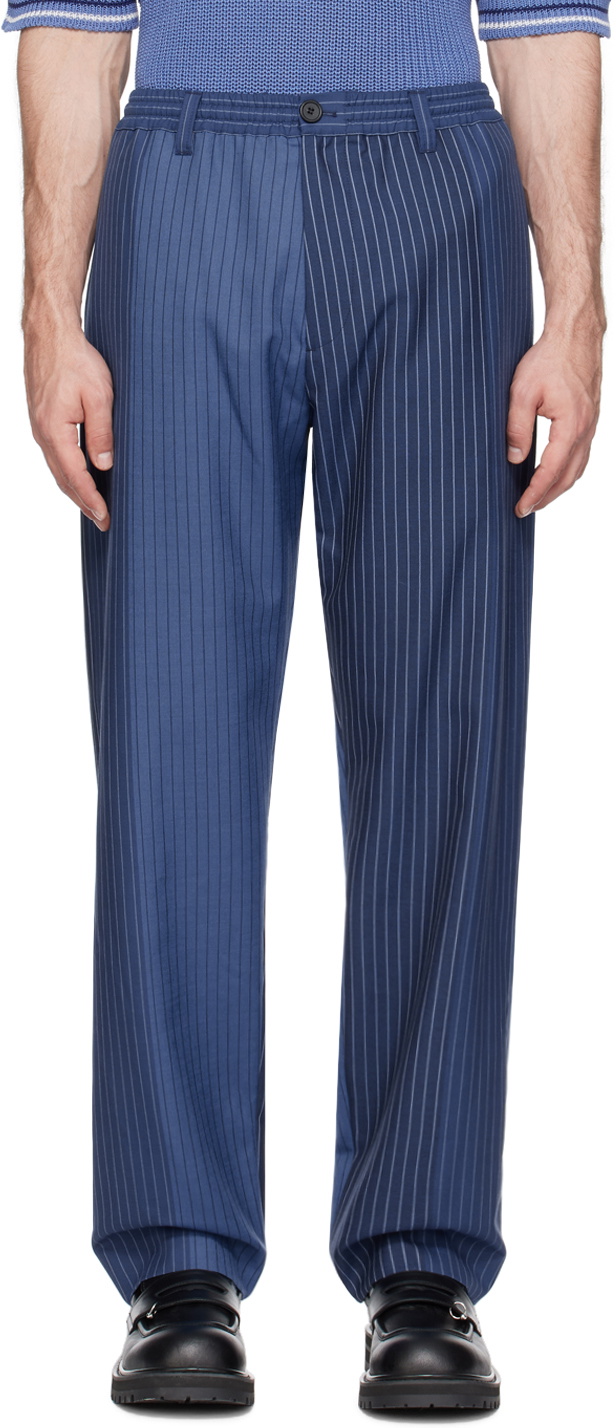Marni Navy Pinstripe Trousers Marni