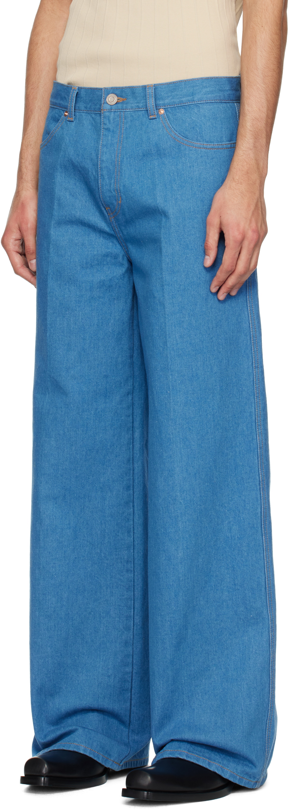 RECTO Blue Flared Fit Jeans