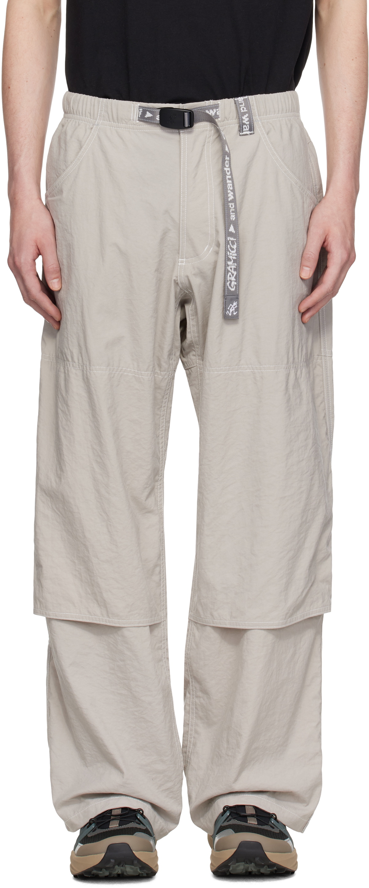 and wander Gray Gramicci Edition Nylon Double Knee Trousers and Wander