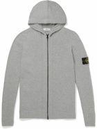 Stone Island - Logo-Appliquéd Wool-Blend Zip-Up Hoodie - Gray