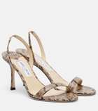 Jimmy Choo Jenn snake-effect leather slingback sandals