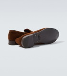 Lardini Woven suede penny loafers