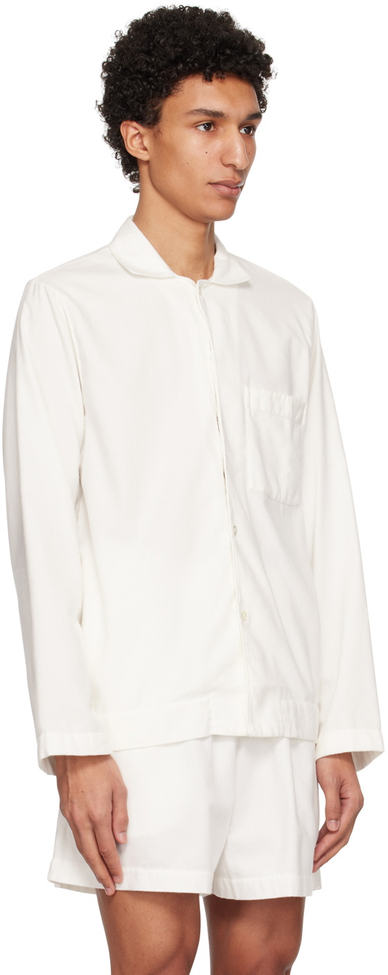 Tekla Off-White Oversized Pyjama Shirt Tekla Fabrics