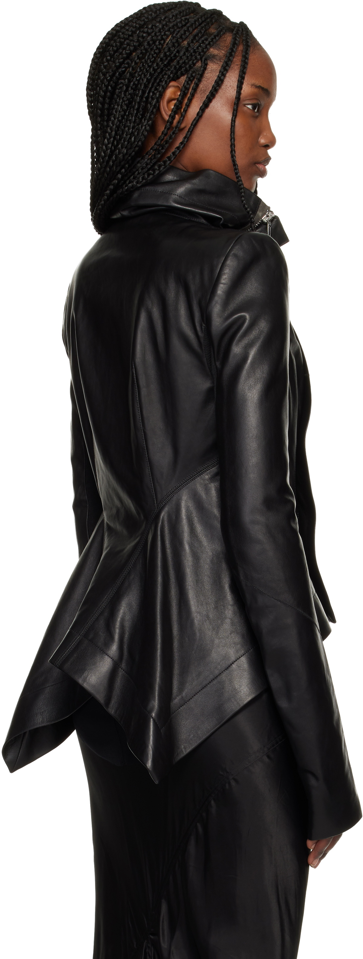 Rick Owens Black Temple Naska Leather Jacket