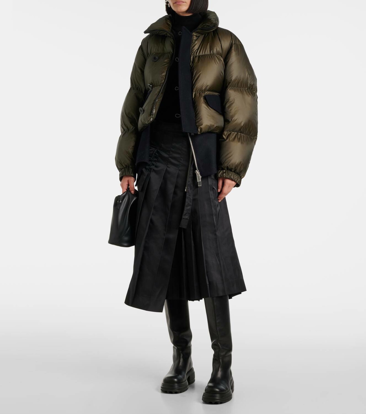 Sacai Wool trimmed puffer coat Sacai