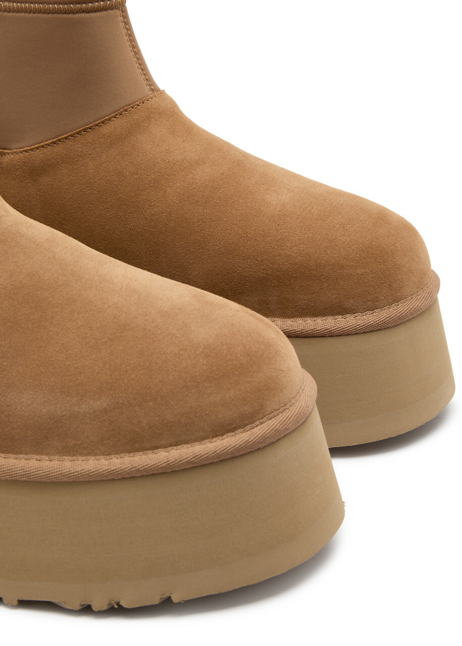 Ugg Classic Mini Dipper Suede Flatform Ankle Boots Beige Ugg