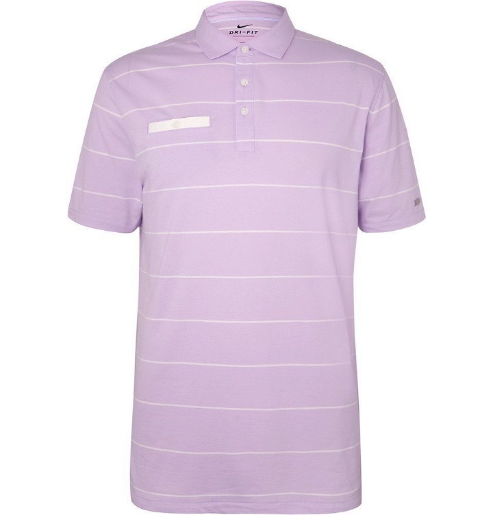 Photo: Nike Golf - Player Striped Dri-FIT Golf Polo Shirt - Lilac