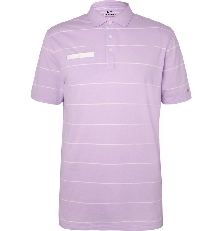 Photo: Nike Golf - Player Striped Dri-FIT Golf Polo Shirt - Lilac