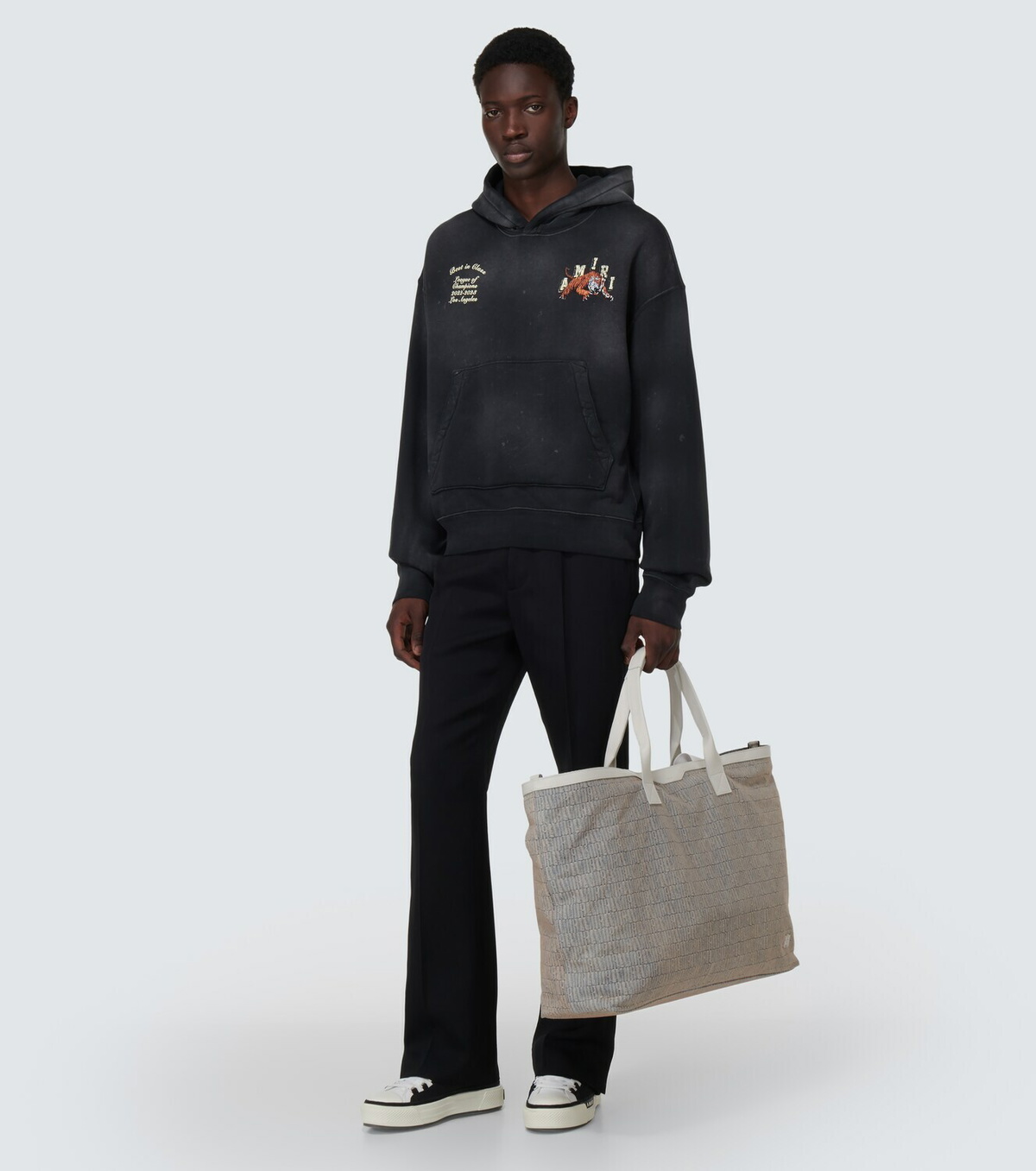Amiri Logo jacquard denim tote bag Amiri