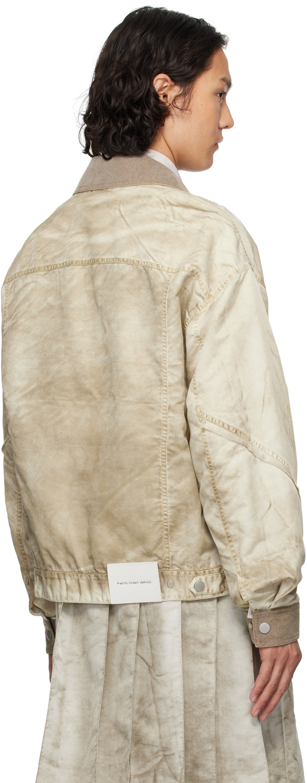 Feng Chen Wang Gray Sandwashed Nylon Jacket