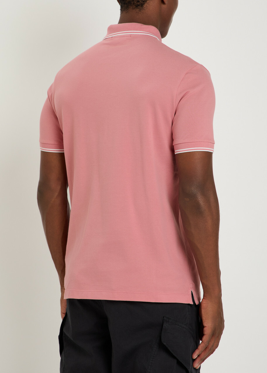 Stone Island Piqué Cotton Polo Shirt Pink