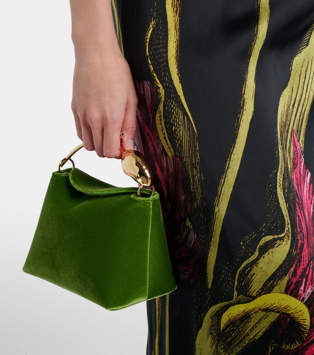 Erdem Bloom Mini velvet top-handle bag