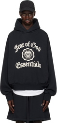 Fear of God ESSENTIALS Black Heavy Fleece Vintage Shrunken Hoodie