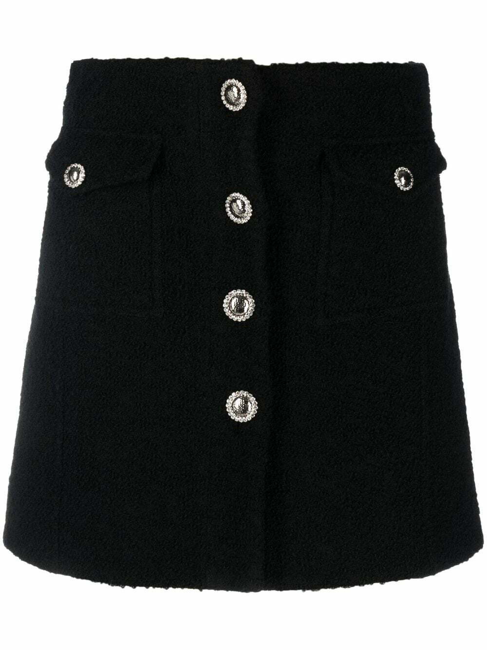 ALESSANDRA RICH - Button-embellished Bouclé Tweed Mini Skirt Alessandra ...