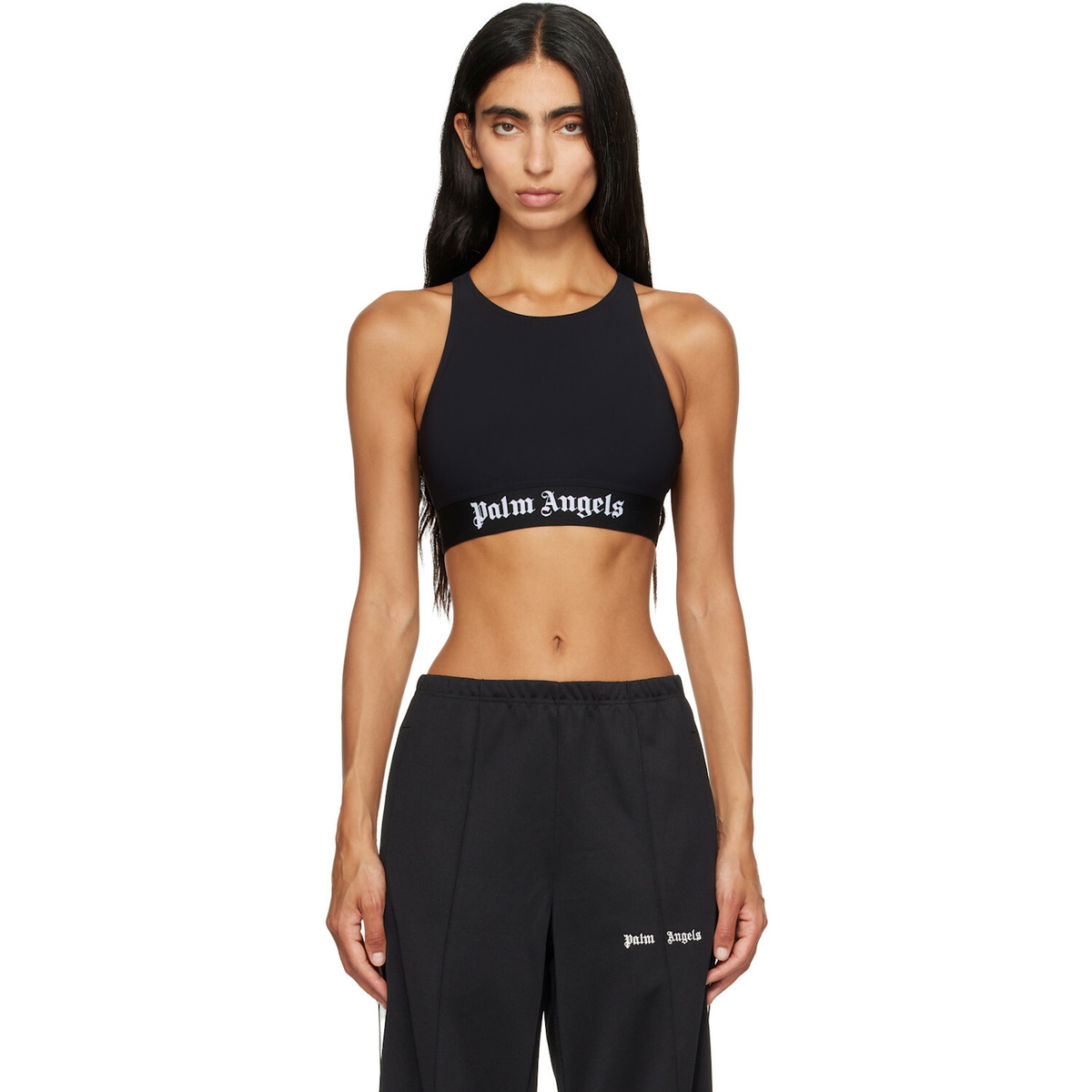 Palm Angels Black Classic Logo Sport Top