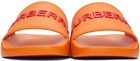 Burberry Orange Logo Slides