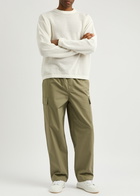 Mki Miyuki Zoku Logo-embroidered Open-knit Cotton Jumper Off White