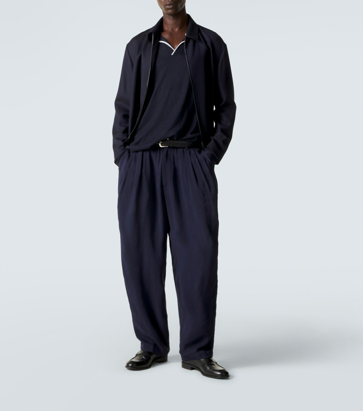 Giorgio Armani Pleated twill tapered pants