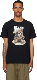 Moschino Black Organic Cotton Teddy Bear T-Shirt