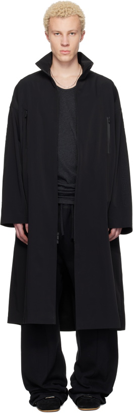 Photo: Fear of God ESSENTIALS Black Active Trace Full Length Trench Coat