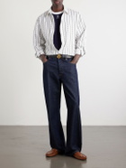 Versace - Striped Cotton-Blend Jacquard Shirt - White