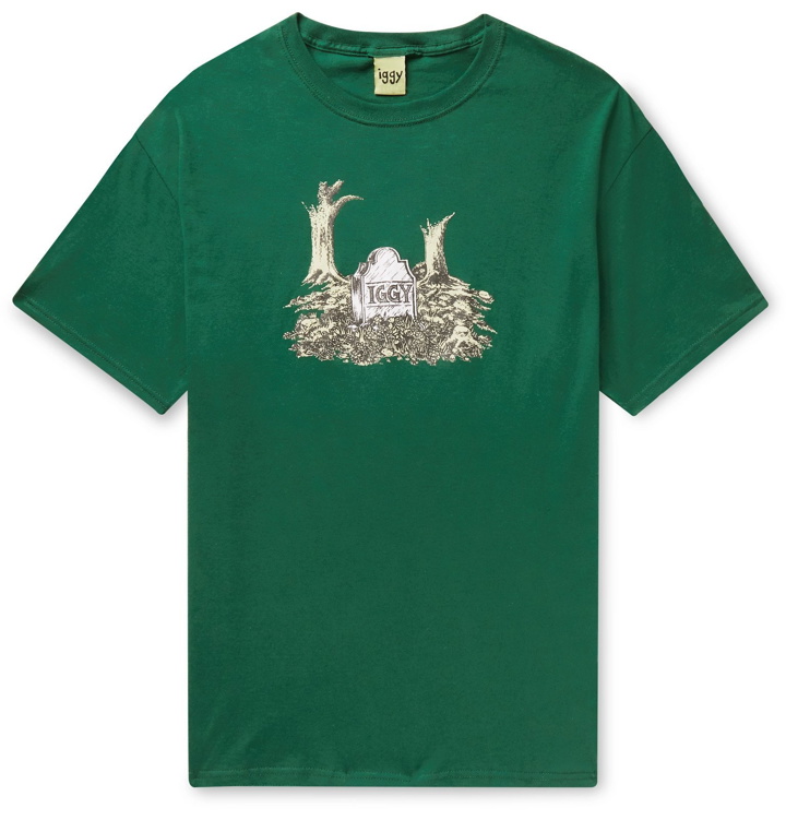 Photo: iggy - Funeral Printed Cotton-Jersey T-Shirt - Green
