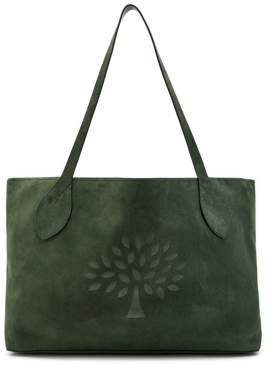 Mulberry Oversized Logo-debossed Suede Tote bag - Green - One Size