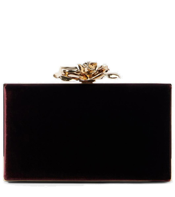 Photo: Victoria Beckham Frame Flower Mini velvet clutch