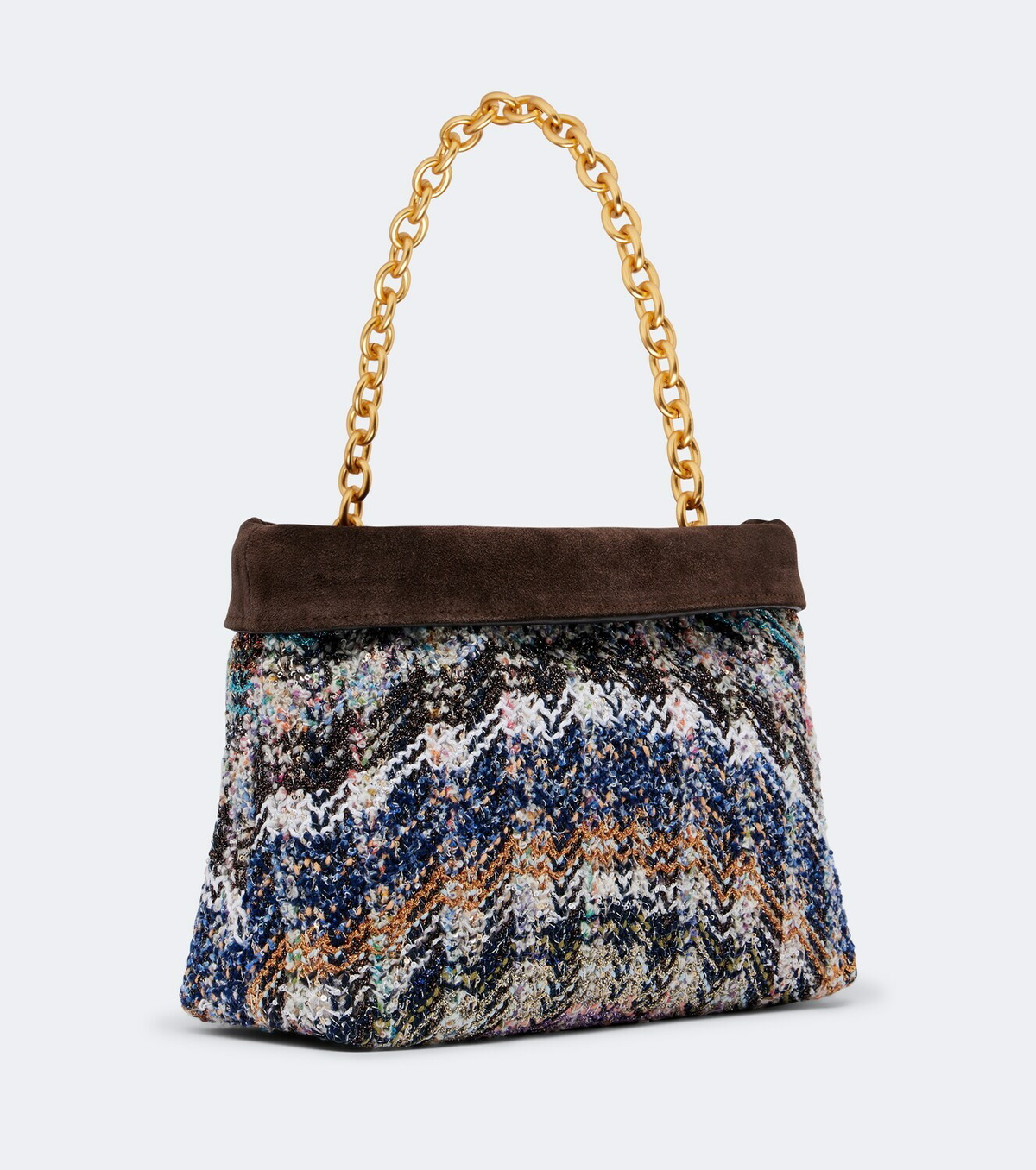 Missoni Suede-lined knitted shoulder bag