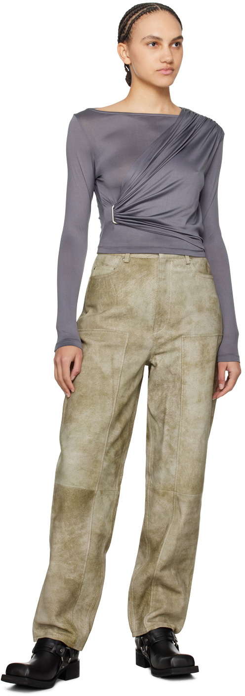 REMAIN Birger Christensen Gray Draped Top