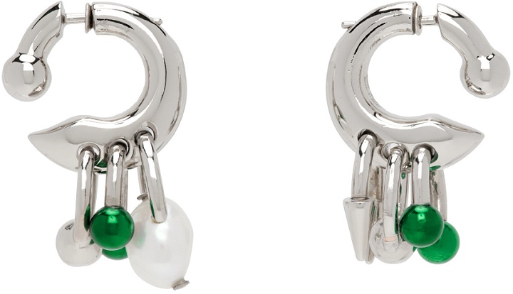 Photo: Acne Studios Silver & Green Multi Charm Earrings