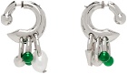 Acne Studios Silver & Green Multi Charm Earrings