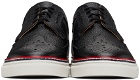 Thom Browne Black Contrast Cupsole 4-Bar Longwing Brogues