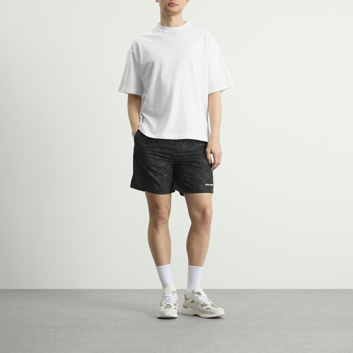 Daily Paper Men's Irregular Monogram Swim Shorts in Black