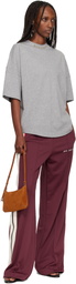 Palm Angels Burgundy Colorblock Zip Track Pants