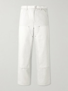Sacai - Carhartt WIP Duck Wide-Leg Belted Grain de Poudre and Cotton-Canvas Trousers - Neutrals